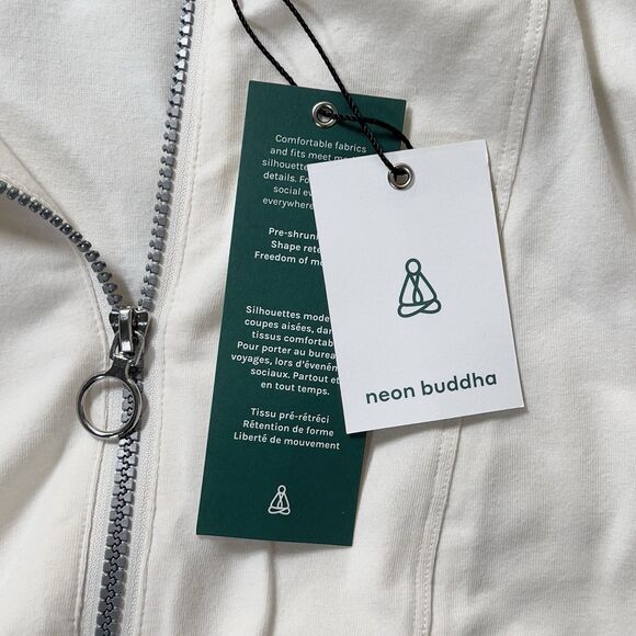 Neon Buddha Loni Zip Up Ruffle Jacket Womens Sz XL Beige Lightweight - Picture 7 of 14